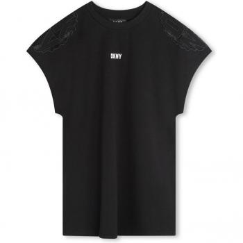 Vestido de Niña DKNY D60101 – Negro, Bordado Decorativo