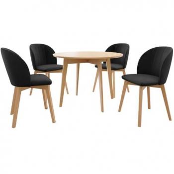 Conjunto de comedor Racine 127, 75cm, diámetro: 100, 4 plazas