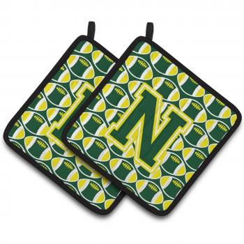 Caroline's Treasures Letter N Football Pot Holders