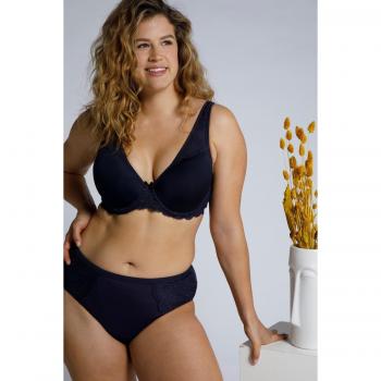 Ulla Popken Plus Size Zoe Fit Underwire Bra, Blue, 48D