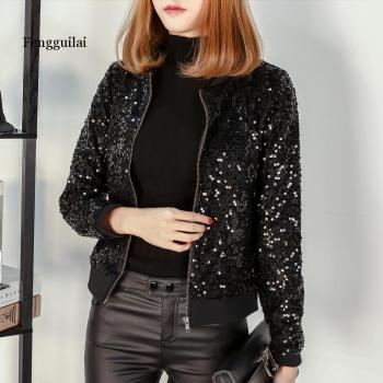 Abrigo Casual con Detalle de Lentejuelas para Mujer +Large