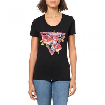Guess T-Shirt W4YI71 J1314 Schwarz Regular Fit M Damen
