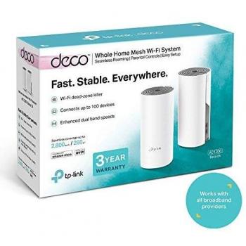 TP-LINK (DECO E4) Whole-Home Mesh Wi-Fi System 2 Pack Dual Band AC1200 2 x LAN on each Unit