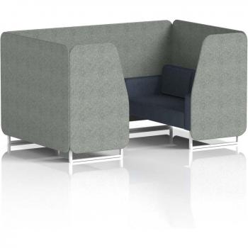 Office Brixworth 4-Seater White Legs with Front Panel