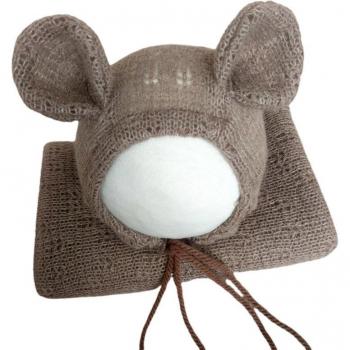 Ensemble de bonnet et couverture tricotée pour nouveau-né