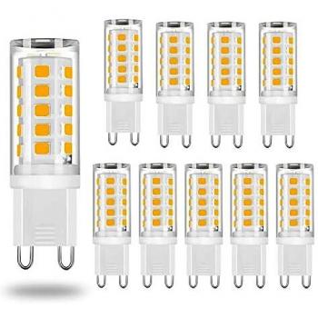 G9 LED Bulbs Warm White 3000K, 4W Equivalent to 35W 40W Halogen Bulbs, No Flicker, Non-Dimmable, Energy Saving Light Bulbs, G9 LED Lamp for Ceiling Lights, 10 Pack
