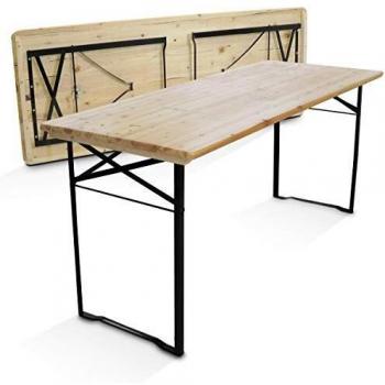 Table en bois 180 cm avec pieds rabattables