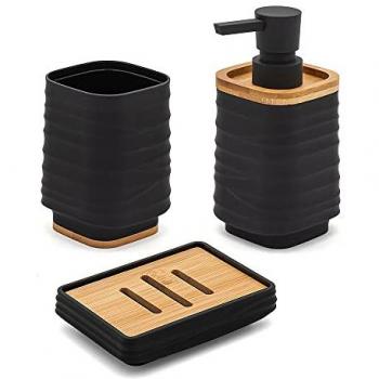 Set di accessori bagno Wave 3 pezzi nero