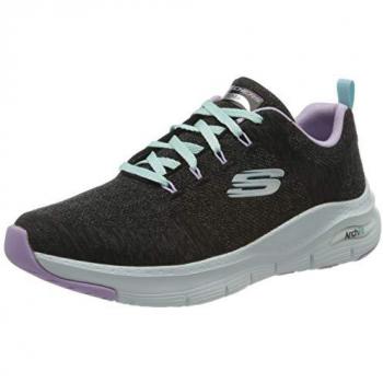 Skechers Arch Fit Comfy Wave Damen Laufschuhe schwarz/violett
