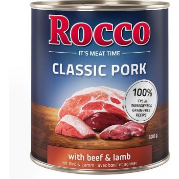 Rocco Classic Pork 12 x 800 g avec du poisson et de l'agneau