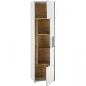 Furn.Design Wohnwand Center, 5-teilig, Weiß/Wotan Eiche