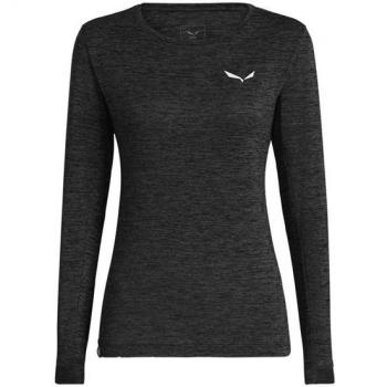 Maglia Salewa Puez Melange Dry manica lunga grigio scuro donna