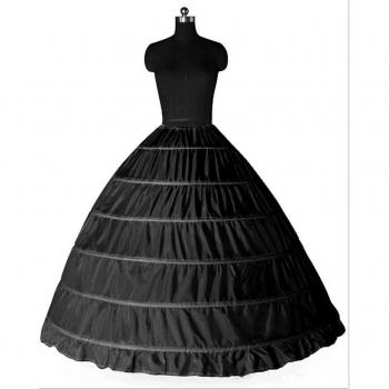 Conjunto de enaguas con aros, 6 piezas, vestido de boda negro
