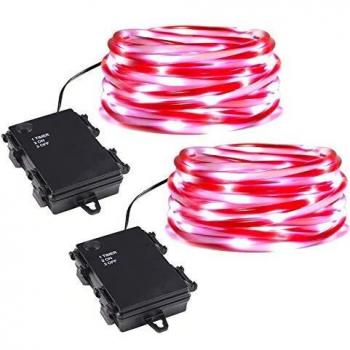 DIY Wedding Red & White Rope Lamp (2 Pack)