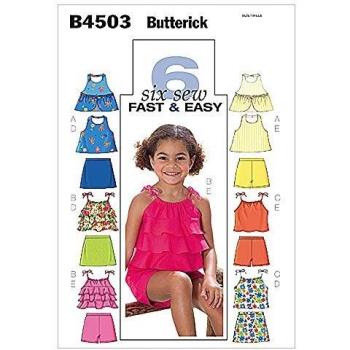 Butterick B4503 Childrens/Girls Top/Skirt/Shorts Pattern
