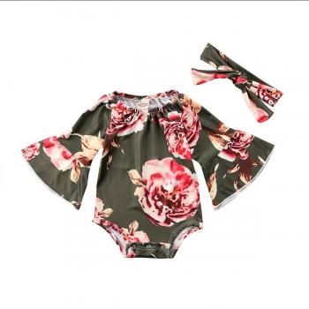 Mono de Flores para Recién Nacida con Mangas Amplias