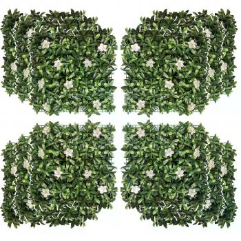 Outsunny 12pcs Faux Hedge Greenery Backdrop For Garden Backyard Balcony