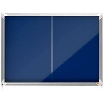 Nobo Premium Plus Felt Lockable Notice Board 8xA4 Blue
