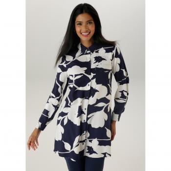 Damenlongbluse Aniston SELECTED – Viskose, geblümt, figurumspielend
