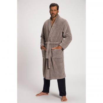 JP1880 Men's Plus Size Soft Microfiber Bathrobe, Grey, 3XL