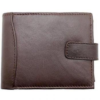 RAS Men's RFID Blocking Real Leather Trifold Wallet 340 (Brown)