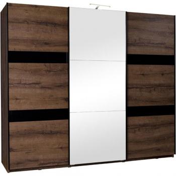 Armadio Monastery Nero Lucido 215x250x69cm LED