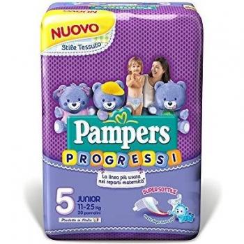 Pampers Progressi Pannolini Junior, Taglia 5 (11-25 kg), 20 Pannolini