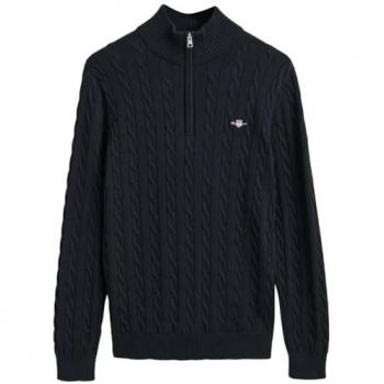 Gant Jersey de Algodón para Hombre con Diseño de Ochos y Media Cremallera XXL