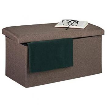 Fabric Covered Storage Bench, Dark Grey, 84 l Capacity, 38 x 76.5 x 38.5 cm