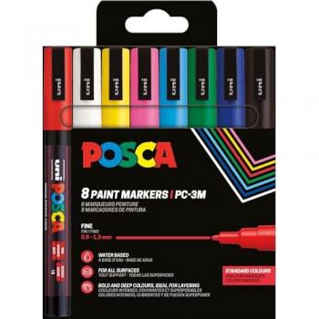 Colección Posca 8C: 8 Rotuladores de Tinta a Base de Agua