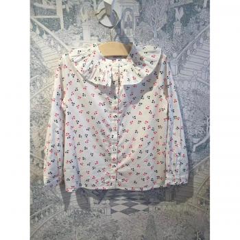 Baby Langarmshirt in Kirschrot mit Spitzen