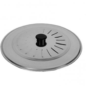 Tapa metálica para cocina, tamaño 24 cm, apta para sartenes y ollas, fabricada en acero inoxidable, color gris