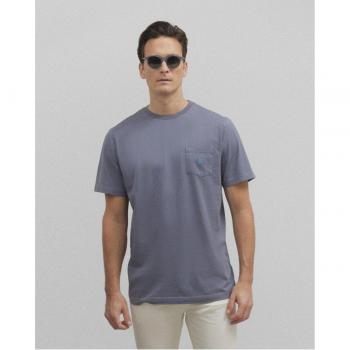 Camiseta Silbon azul para hombre con bolsillo raqueta