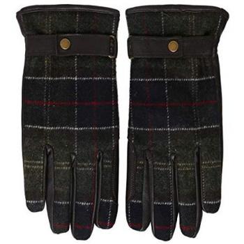 Barbour Guanti Newbrough Uomo Nero Verde Taglia M