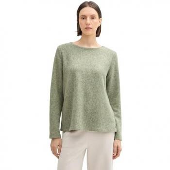TOM TAILOR Damen Sweatshirt, pure sage melange, Gr. S