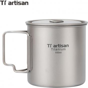 Tiartisan 650ml Portable Titanium Camping Pot