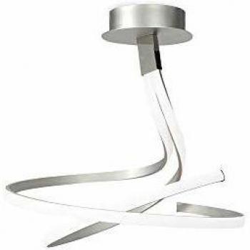 Nur 50W LED Semi Flush Mount Light 3000K, 4000lm, Silver, Frosted Acrylic, Polished Chrome