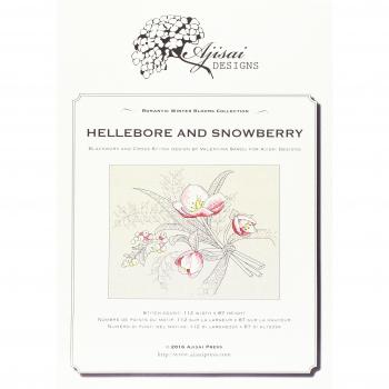 Hellebore and snowberry. Cross stitch blackwork design. Ediz. italiana, inglese e francese