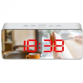 Spiegel Wecker mit LED und Dimmer für Büro und Reise