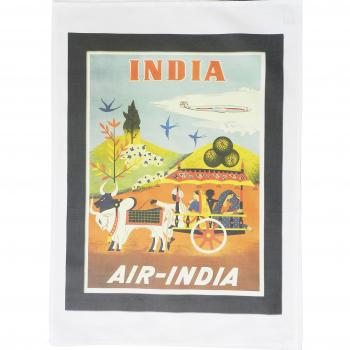 Large Cotton Tea Towel – Half Donkey Air India Retro