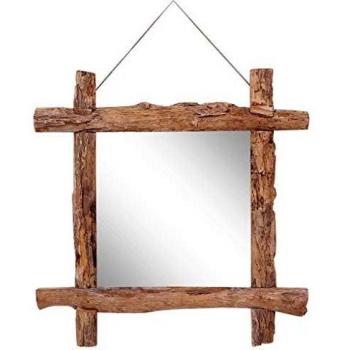 Natural Log Mirror 70x70 cm Solid Reclaimed Wood vidaXL