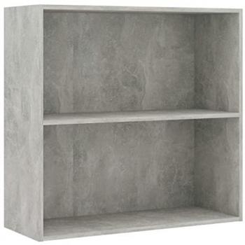 Libreria 2 Ripiani Grigio Cemento 80x30x76,5 Legno Multistrato Vidaxl 809236