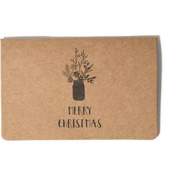 5PCS Folding Kraft Paper Christmas Cards