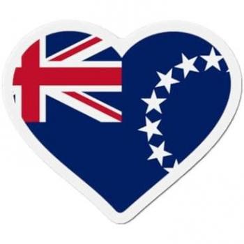 Cook Islands Flag Heart Magnet Set