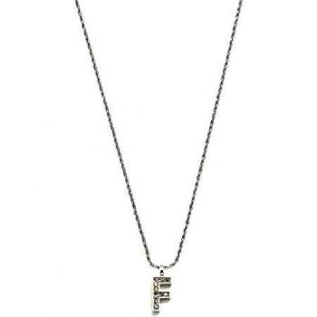 Gargantilla inicial F mujer Pertegaz 41 cm metal rodiado circonitas