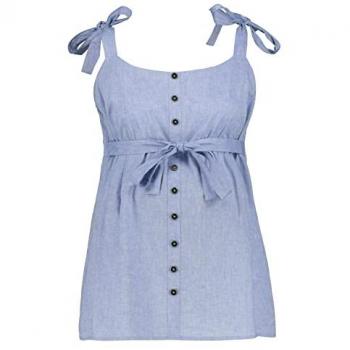 Top senza maniche in cotone biologico, blu, taglia 60/62, Ulla Popken