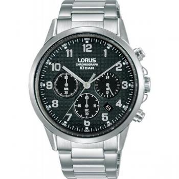 Reloj Lorus Hombre 42mm Crono Acero Negro 10 ATM