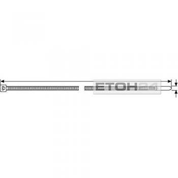 Black Cable Ties 4.6mm x 245mm, 100 Pack