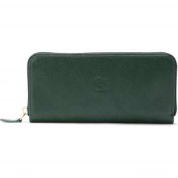Men’s & Women’s Long‑Long Green IL Bisonte Leather Wallet