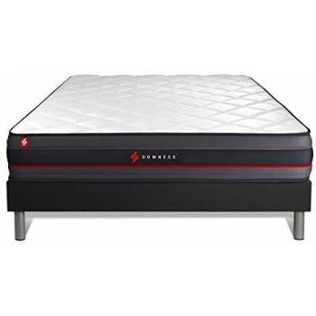 Matelas à mémoire de forme 180x200 + sommier kit noir